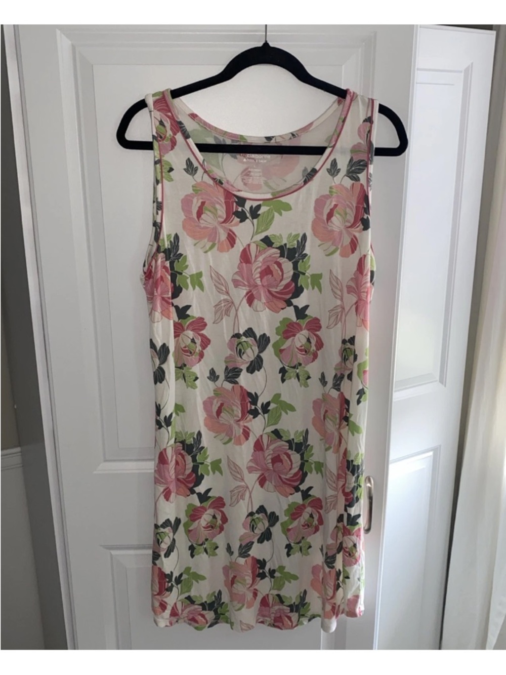 Liz Claiborne Cool & Calm Floral House Dress Lounge Wear  Nightgown Large‎